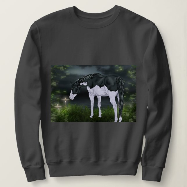 Sweatshirt Cadres noir et blanc Overture Paint Horse (Design devant)