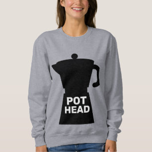 SWEATSHIRT CAFÉ AMUSANT EN TÊTE POT