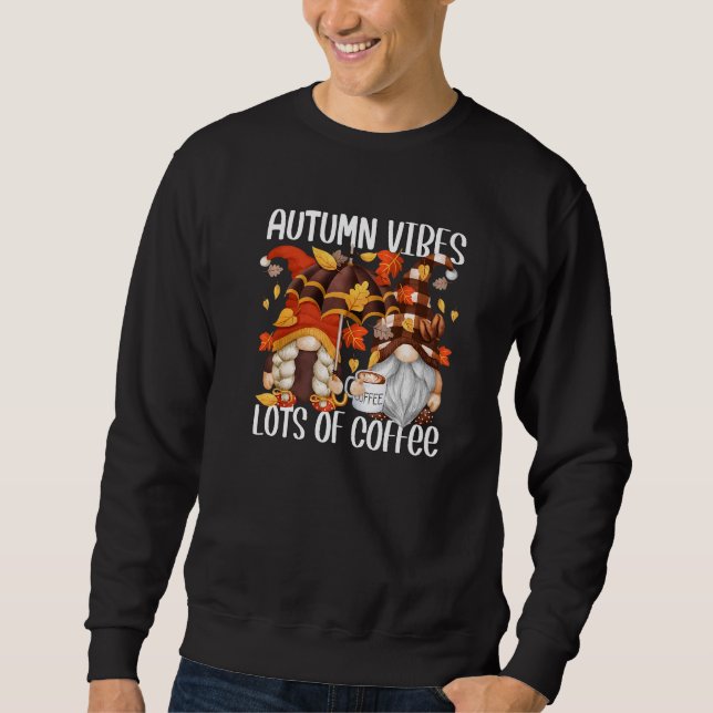 Sweatshirt Café Automne Gnomes Pour Femmes Café Automne Vibes (Devant)