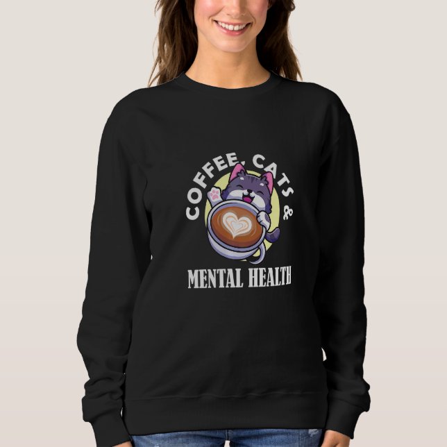 Sweatshirt Café Chats Sensibilisation à la santé mentale Augm (Devant)