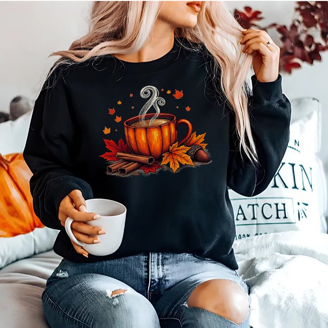 Sweatshirt Café d'automne Cosy Citrouille épice Vibes d'autom (Créateur téléchargé)