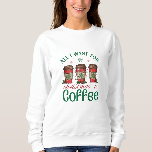 Sweatshirt Café de fête et amoureux de Noël (Devant)