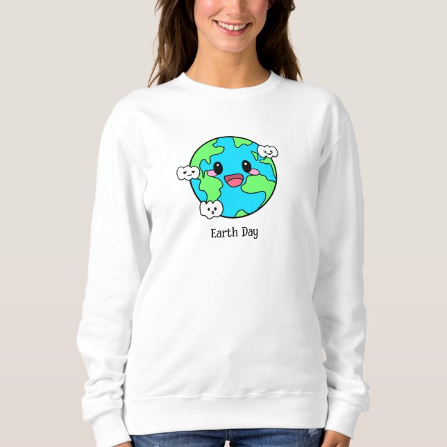 Sweatshirt Café Jour des terres vert mignon (Devant)