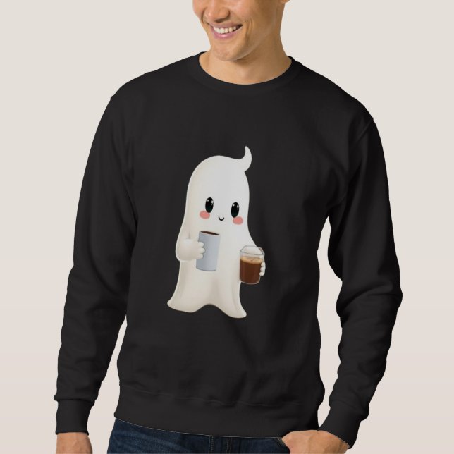 Sweatshirt Café Mignon Homme Fantôme Graphique (Devant)