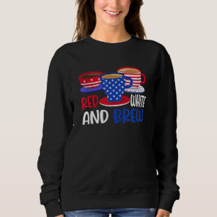 Sweatshirt Café Rouge Blanc Et Brûler 4 juillet Patriotique W