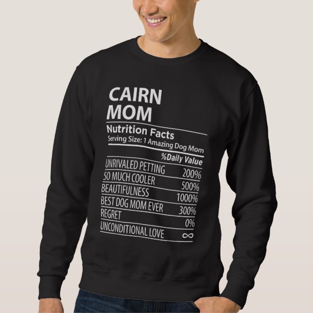 Sweatshirt Cairn Mom Nutrition Facts  Cairn Dog Owner (Devant)