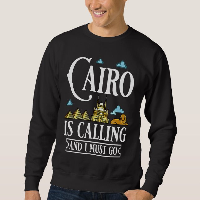 Sweatshirt Cairo Egypt City Skyline Map Travel (Devant)