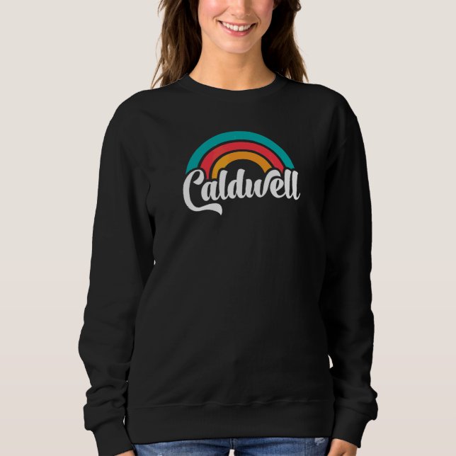 Sweatshirt CALDWELL ID Rétro Script Avec Arc-en-ciel 6 (Devant)