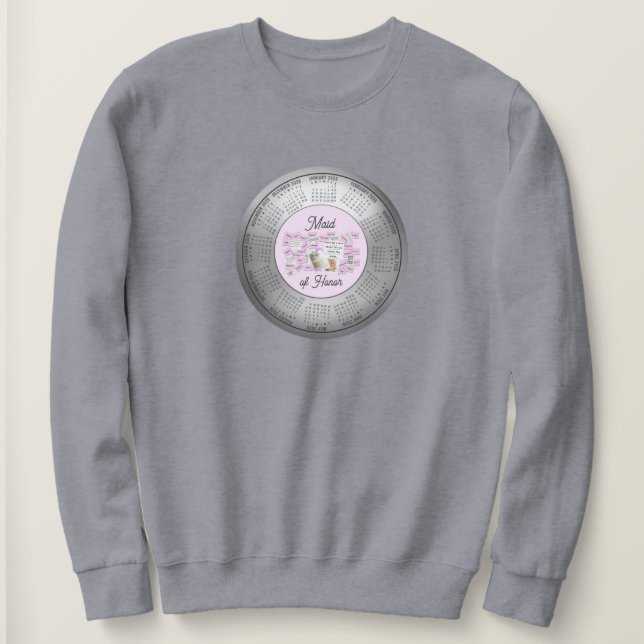 Sweatshirt Calendrier 2026 demoiselle d'honneur (Design devant)