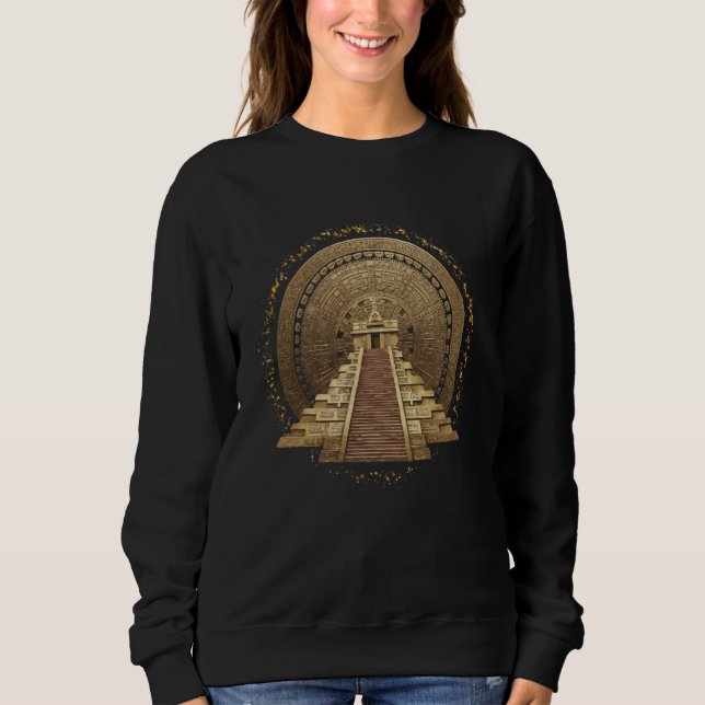 Sweatshirt Calendrier aztèque Maya Indigène Mexicaine Aztec J (Devant)