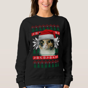 Sweatshirt Calico Chat Vilain Chandail de Noël Style Santa Ch