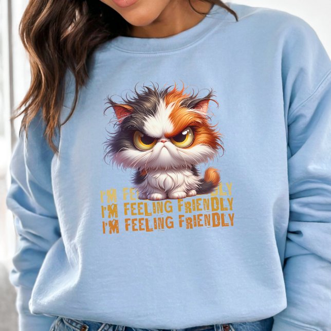 Sweatshirt Calico Grumpy Chat et une citation drôle (Créateur téléchargé)