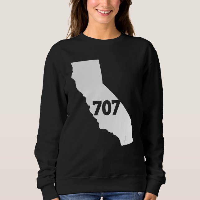 Sweatshirt California 707 Area Code (Devant)
