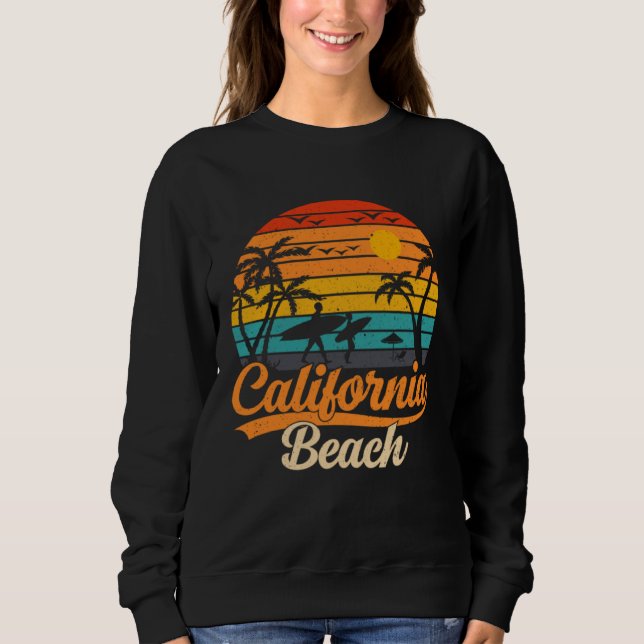 Sweatshirt California beach surfing USA woman men (Devant)