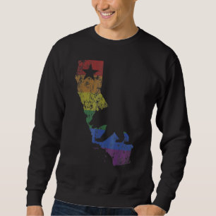 Sweatshirt California Bear Lgbtq+ Gay Lesbian Pride Drapeau H