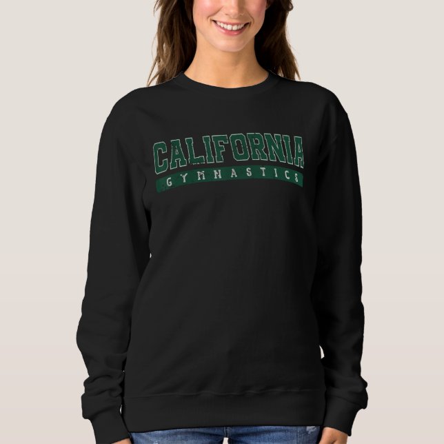 Sweatshirt California Gymnastics Varsity Green Vintage Text (Devant)