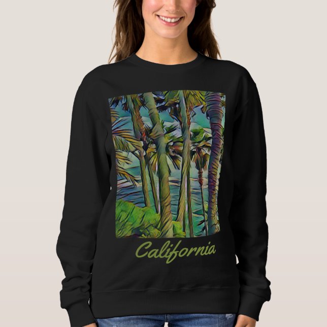 Sweatshirt California Republic Palm Trees Cali Vibes Californ (Devant)