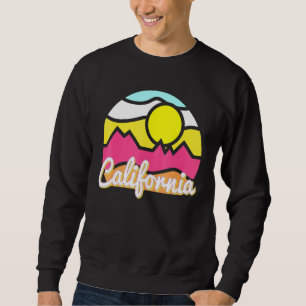Sweatshirt California Retro Mountain Sunset Outdoor Vanlife E