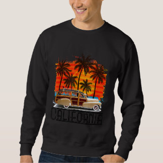 Sweatshirt California Retro Surf Vintage Woody Surfer Distre