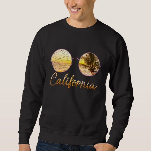 Sweatshirt Californie Plage Summer Ca Lunettes de soleil couc (Devant)