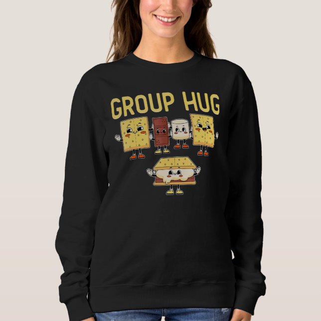 Sweatshirt Câlins de groupe Camping Smores Feu de camp S'more (Devant)