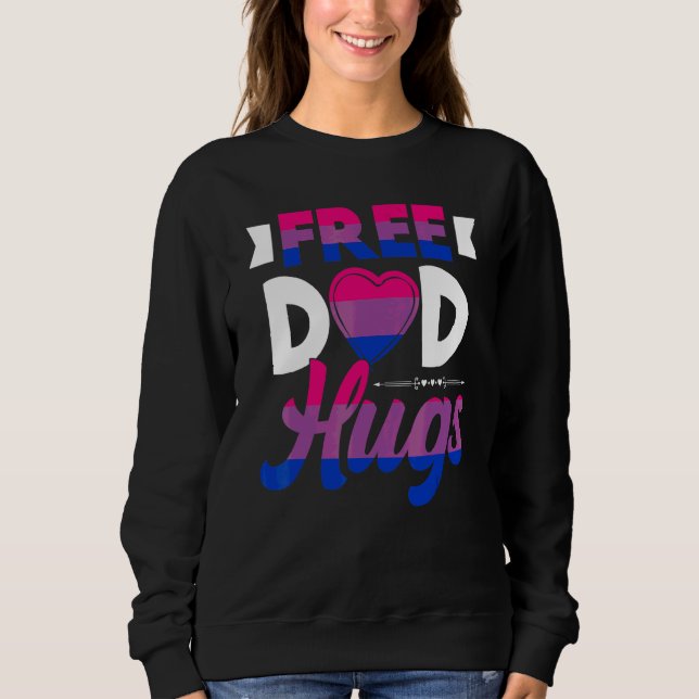 Sweatshirt Câlins de papa gratuits Drapeau bisexuel Jour de l (Devant)