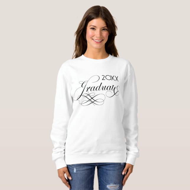 Sweatshirt Calligraphie Script Nom Personnalisé Diplômé 2026 (Devant entier)