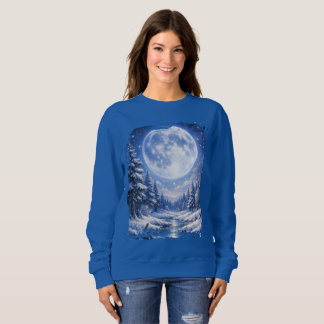 Sweatshirt Calme Lune d'Hiver • Chemise de Paysage Nocturne G