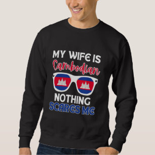 Sweatshirt Cambodge Angkor Vat Cambodge Drapeau Ma Femme Est 