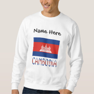 Sweatshirt Cambodge Drapeau Cambodgien Nom Personnalisé