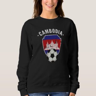 Sweatshirt Cambodge Soccer Cambodge Football Drapeau Cambodge