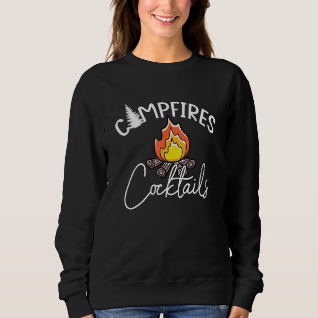 Sweatshirt Camfeux Plus Cocktails Aimer Camping Boire (Devant)