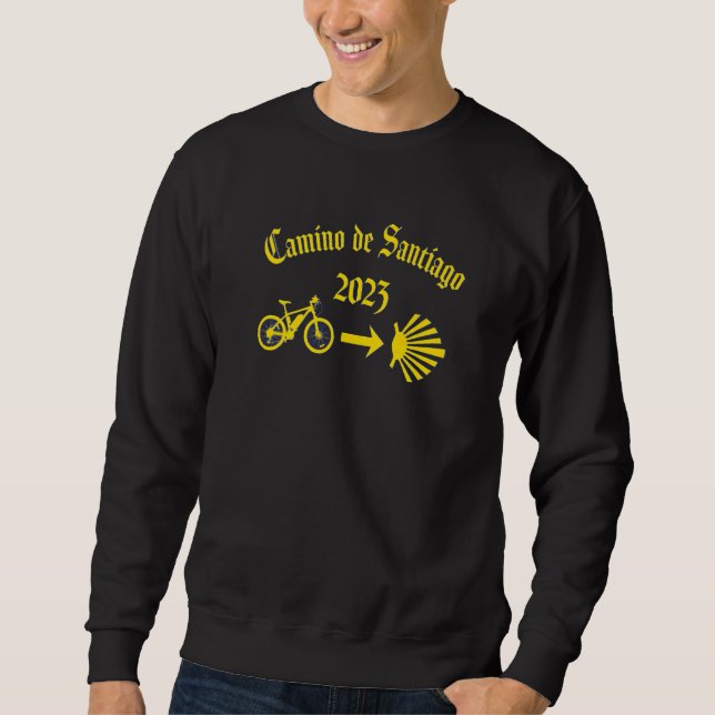 Sweatshirt Camino De Santiago 2023 Bicycle Arrow Jaune Scall (Devant)