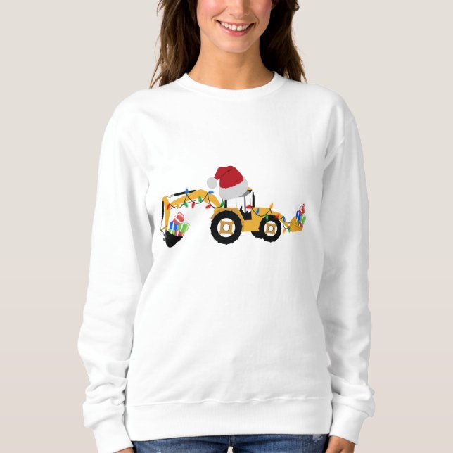 Sweatshirt Camion de construction de la canot de Noël (Devant)