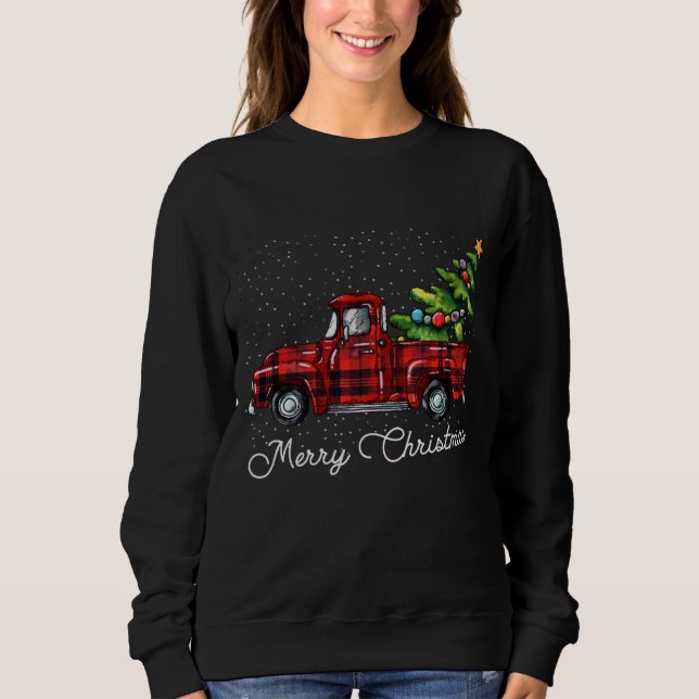 Sweatshirt Camion de ramassage de Buffalo Rouge avec char de  (Devant)