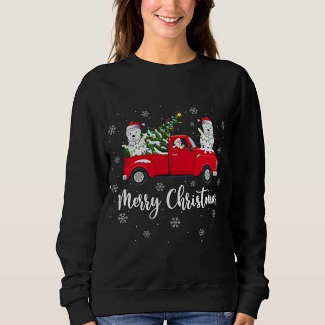 Sweatshirt Camion de Santa Riding Christmas Westie Dog Chris (Devant)