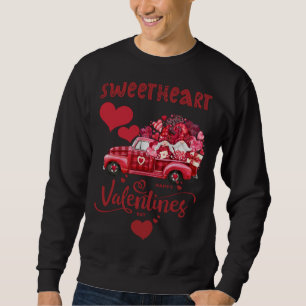 Sweatshirt Camion Rouge Heureuse Sainte-Valentin Avec Lettres