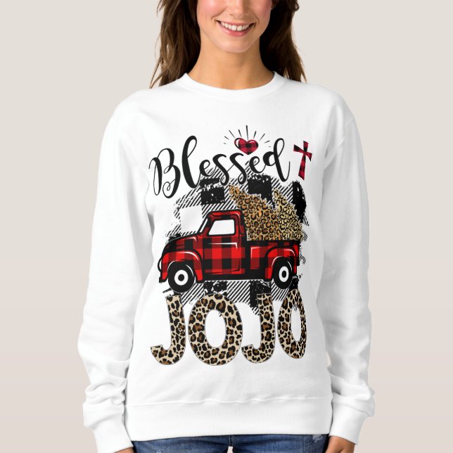 Sweatshirt Camion rouge Leopard béni Jojo meilleur cadeau pou (Devant)