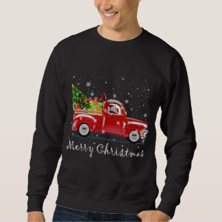 Sweatshirt Camion Rouge vintage Avec Joyeux Arbre De Noël