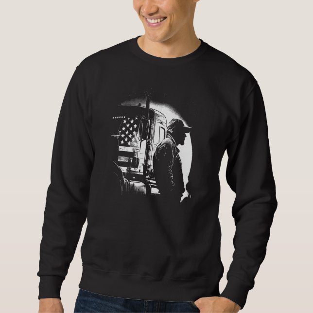 Sweatshirt camionneur américain Big Rigs Diesel Truck Driver (Devant)