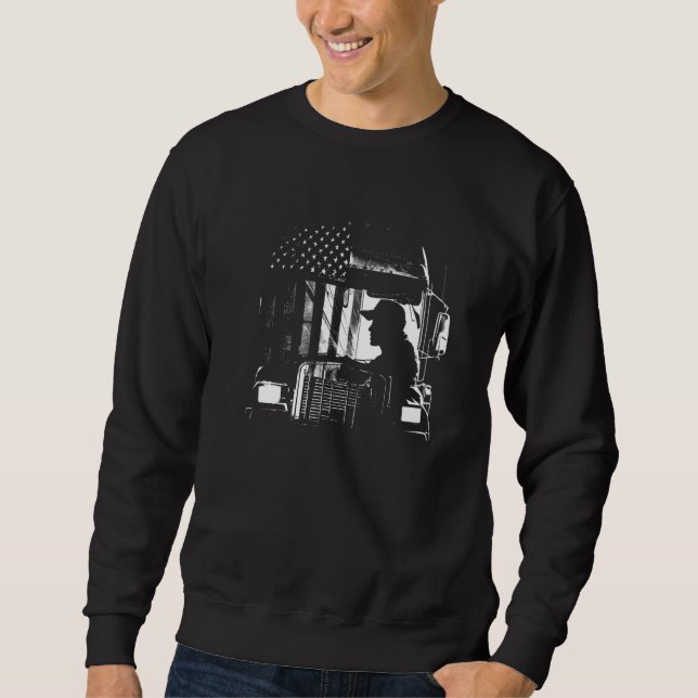 Sweatshirt camionneur américain Big Rigs Diesel Truck Driver  (Devant)