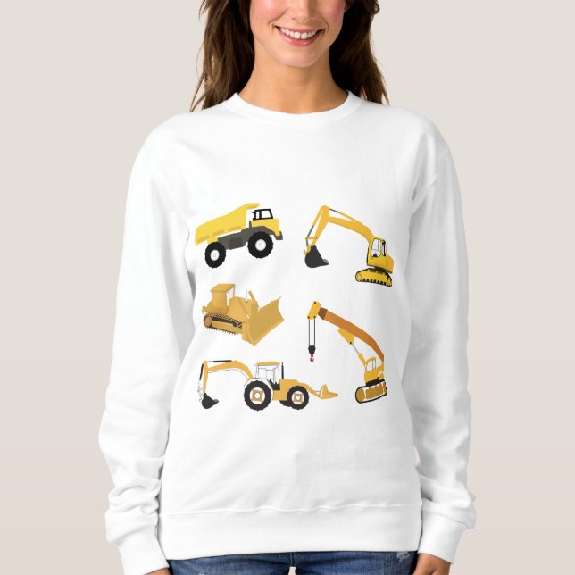 Sweatshirt Camions de construction (Devant)
