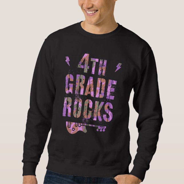 Sweatshirt Camo 4th Grade Rocks Teacher I Teach Fourth Gr Roc (Devant)