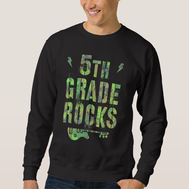Sweatshirt Camo 5e année Rocks Camp Équipe d'enseignants Cinq (Devant)