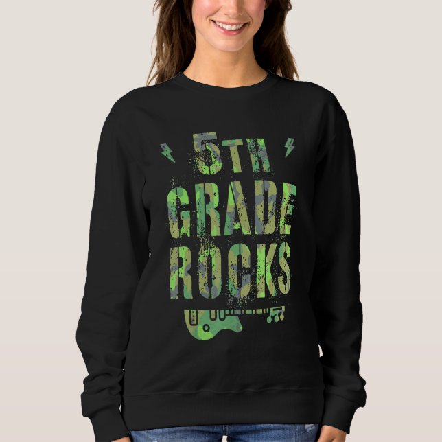 Sweatshirt Camo 5th Grade Rocks Camp Teacher Squad Fifth Grad (Devant)
