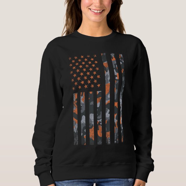 Sweatshirt Camo American Drapeau Désert Camouflage tactique M (Devant)