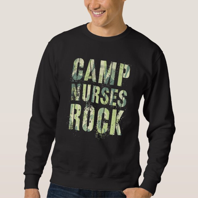 Sweatshirt Camo Camp Nurses Do Rock Camping Médicale Squad Me (Devant)