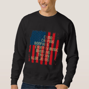 Sweatshirt Camo Camping Bonfires Country Music Camions Patrio
