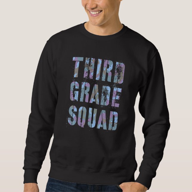 Sweatshirt Camo Third Grade Squad Teacher Hello 3rd Grader Vi (Devant)
