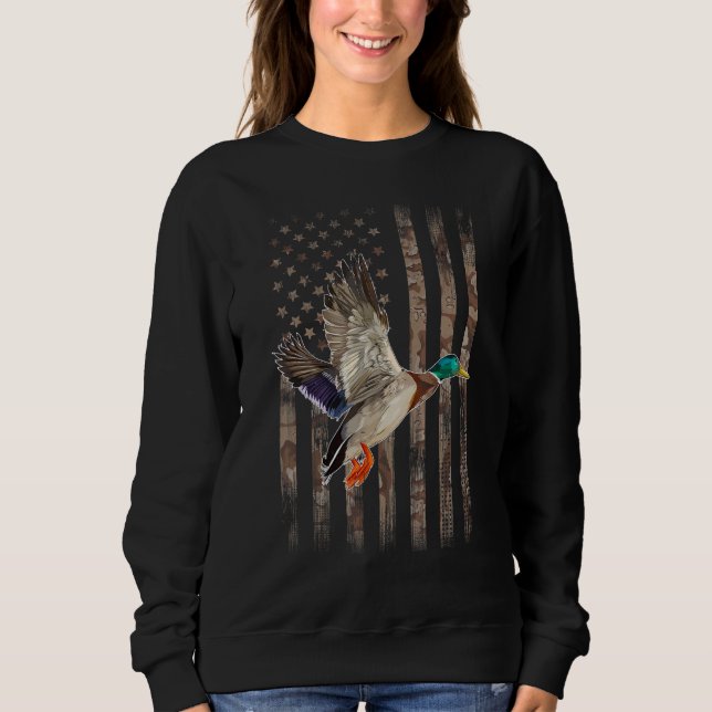 Sweatshirt Camouflage American Flag Duck Hunting   Ducks Hunt (Devant)